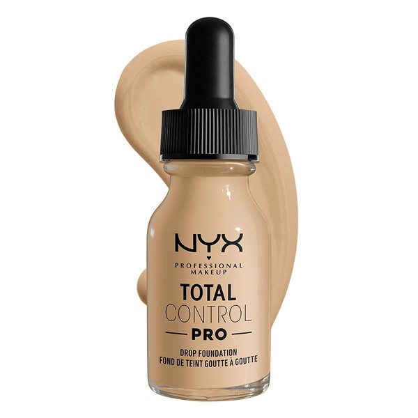 NYX PROFESSIONAL MAKEUP Total Control Pro Drop Foundation, Skin-True Buildable Coverage - Nude