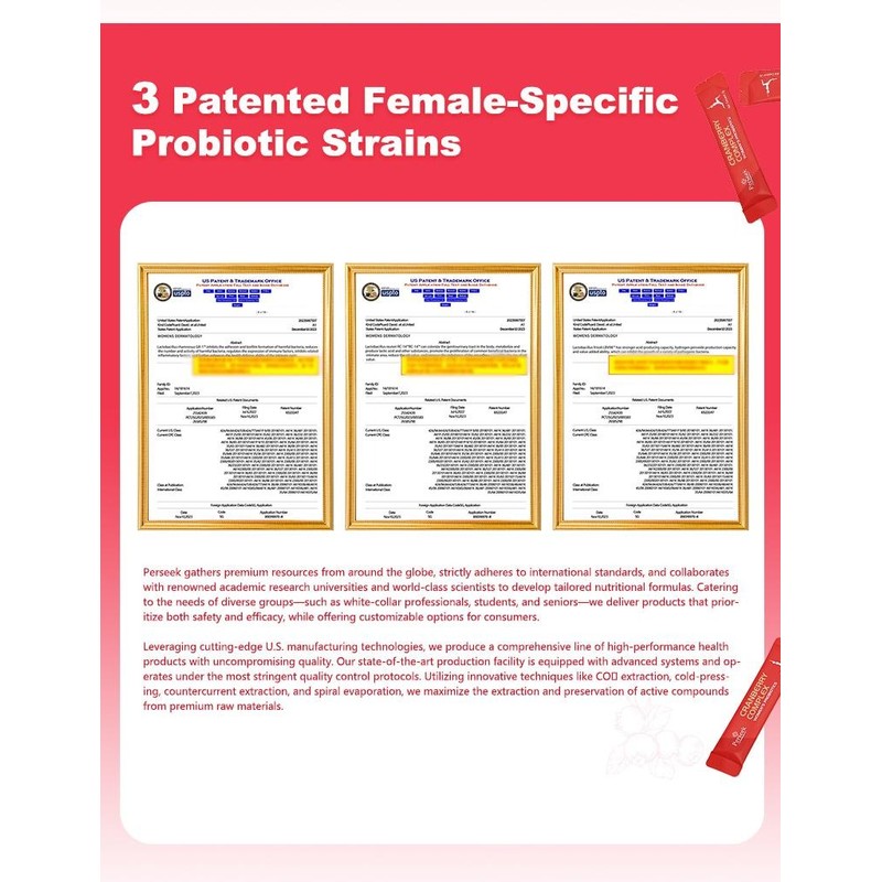 Perseek Women’s Probiotic 50B CFUs + Cranberry - Intimate, Urinary