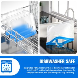 SOGUDE Reusable Gallon Freezer Bags Dishwasher Safe, 6 Pack BPA Free Reusable Snack Bags, Reusable Ziploc Bags PEVA for Lunch, Vegetables, Fruits, Home Organization - 3 Gallon 3 Sandwich