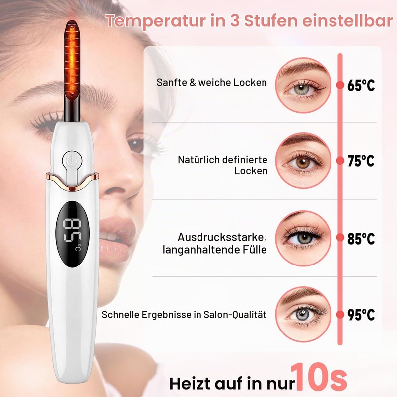 Eyelash Curler Heated with LCD, Accurate Temperature Control, Auto-Off