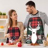 Geyoga 2 Pieces Christmas Aprons for Women Buffalo Plaid Check