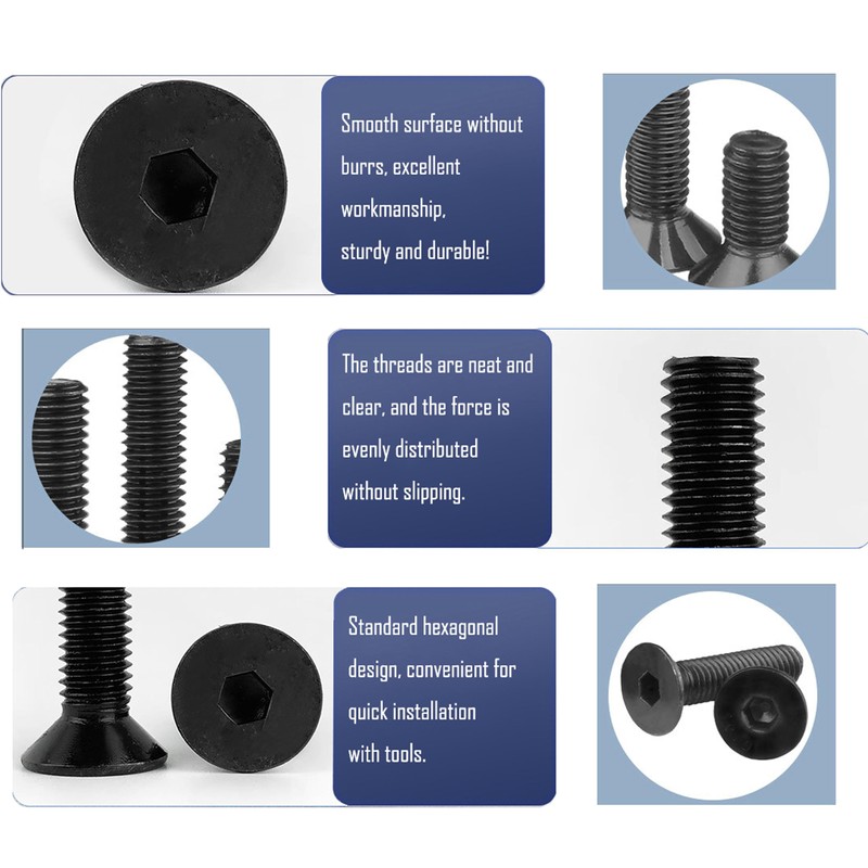 SCXCLY 50pcs Flat Head Socket Cap Screws, (# 6-32 x