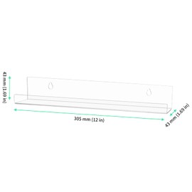 FUNSUEI Pack of 8 Vinyl Record Shelves, Acrylic Wall Mount, 30 cm Vinyl Record Shelf, Acrylic Wall Shelf, Record Stand, Record Holder for Album Records, Photo Colle