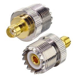 Boobrie UHF to SMA Connector 2 Pieces UHF Female to SMA Female Adapter 50 Ohm RF Coaxial Adapter CB Radio Antenna Connector SO239 to SMA Coaxial Connector for WiFi Antenna, RF Radio, RF Application