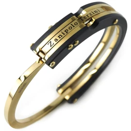 Zanipolo Tartzini Men's Silver Gold Bracelet, Hand Cuff, Handcuff, Surgical Stainless Steel, Metal, Hypoallergenic, 316L Bangle,, Stainless Steel