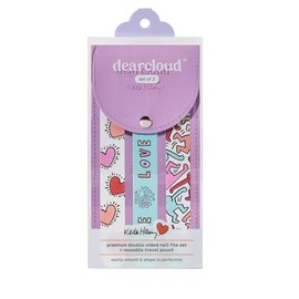 dearcloud x Keith Haring Nail Files Set - Double-Sided Emery Boards with Travel Pouch