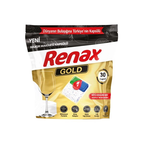Renax Gold Bulaşık Makinesi Kapsül Deterjanı 30 Adet