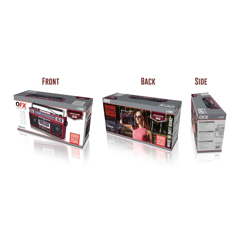 QFX J-220BT Red Boombox MP3 Conversion from Radio to Cassette