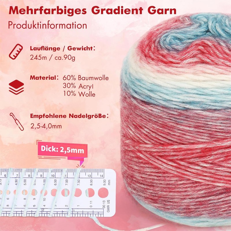 Coopay Colour Gradient Yarn, 400 g (4 x 100 g)