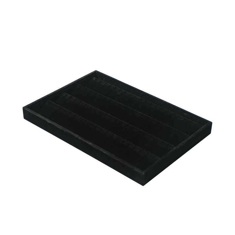 Coward 2PC Black Velvet Stackable Earring Tray Drawer Jewelry Holder
