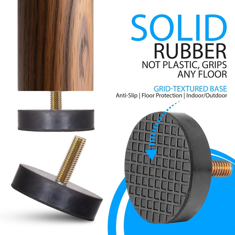 lleduli M8 Heavy Duty Rubber Leveling Feet, Adjustable Furniture Levelers