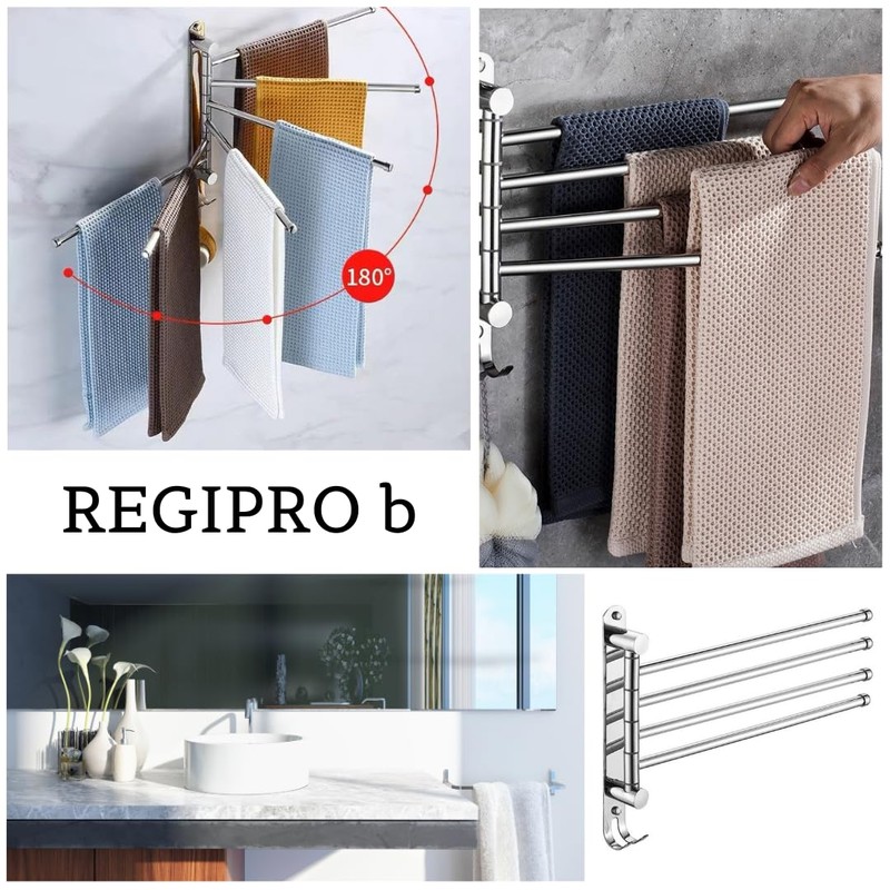 Regipro b Swing Arm Towel Hanger SUS304 Stainless Steel Wall