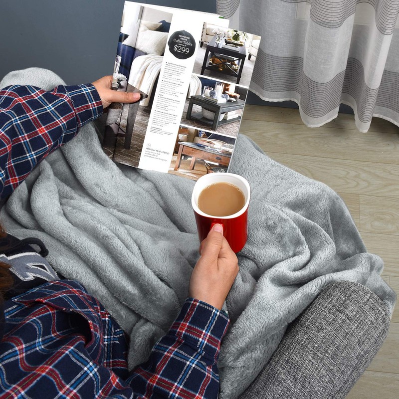 EHC Fleece Blanket Sofa Throw, Cozy Soft Throw Blanket for
