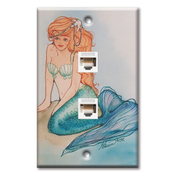 Art Plates - Two Port RJ45 Ethernet decorative printed keystone