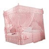 Luxury Princess 3 Side Openings Post Bed Curtain Canopy Netting