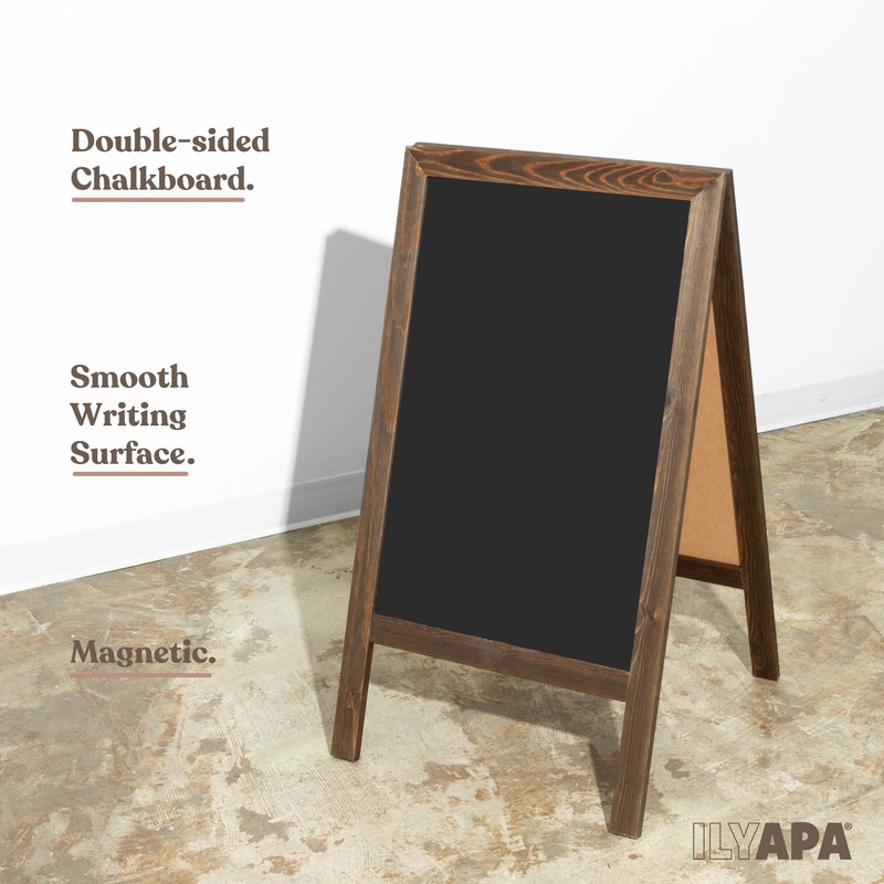 Ilyapa Wooden Sandwich Board Signs Outdoor A Frame Chalkboard Sign