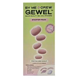 By Me & Crew Gewel Pink Glazed Donut Semicured Gel Nails Starter Kit with UV Light