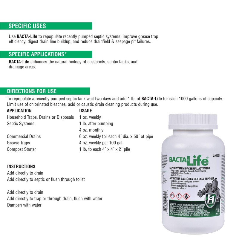 BACTA-Life Septic System Bacterial Activator