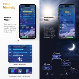 GLOWRIUM Saltwater Aquarium Light,Smart Reef Coral Light,App with Bluetooth + WiFi Dual Control,Multi-Zone Spectrum for Saltwater Fish and Reef Tanks,with Real Time Water TemperatureSensor (36-48 in)