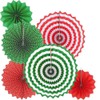 Dusenly 6 Pcs Merry Christmas Party Hanging Paper Fans Decorations