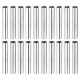 sourcing map Pack of 20 Round Coupling Nuts M4 x 0.7 mm Internal Thread 30 mm Thread Round Sleeve Connector Rod Bolt Pipe Nut Hardware Attachment Silver