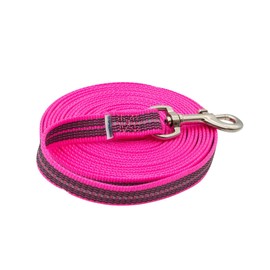 Herm Sprenger Rubberised Nylon Tracking Dog Lead Neon Pink Reflective (5m)