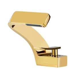 becola Single Hole Bathroom Sink Faucet, Single Handle Hot and Cold Water Mixer Tap, Lavatory Vanity Sink Faucet Including Two US Standard 3/8" Hoses-(Gold)