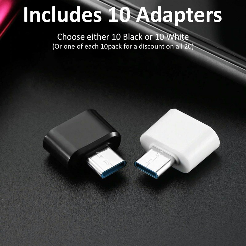 Big-E USB-C Female to USB 3.0 Male OTG (10Pack) Compatible