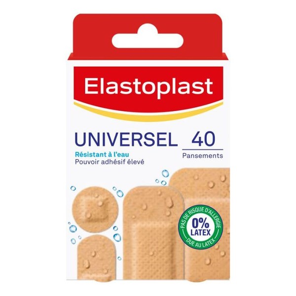 Elastoplast Universel Pansement Résistant à l'Eau, Box of 40