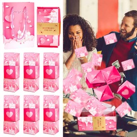 Valentine's Day Gift Box 2024, Valentines Folding Bouncing Surprise Gift Box Explosion Pop-Up Explosion Gift Box for Money and Birthday Anniversary Valentines Proposal, Valentines Day Gifts (16PC)