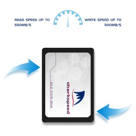 SHARKSPEED SSD 256GB 2.5"/7mm S Plus SATA III 6Gb/s 3D NAND Internal Solid State Drive for Desktop Laptops Read speed up to 550MB/s (256GB, 2.5")