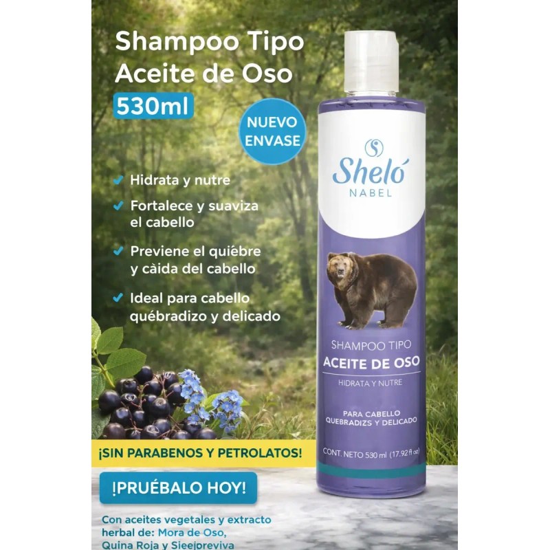 Shampoo Tipo Aceite Oso 530ml Shelo Nabel