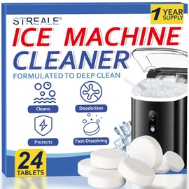 Eismaschinen-Reiniger und -Entkalker – 24 Tabletten, kompatibel mit allen gängigen Marken, nickelfrei, zur Reinigung von tragbaren und gewerblichen Eismaschinen