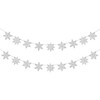 2 Pcs Silver Glitter Snowflake Banner, Snowflake Winter Party Decorations,