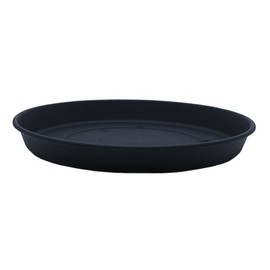 The HC Companies Round Prisma Flower Pot Saucers - Plastic Plant Saucer for Outdoors & Indoors - Traditional Plant Pot Trays for Water Drainage -Durable Plant Tray (17.5-inch Black, Pack of 1)