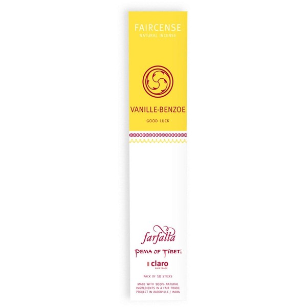 farfalla Faircense Incense Sticks - Vanilla & Benzoin / Good Luck, 10 Pcs