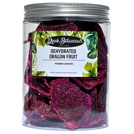 Drink Botanicals Ireland | Dried Dehydrated Purple Dragon Fruit Slices | 30+ Slices | 100% Natural | 150 Grams, 5.29 OZ | Non-GMO | Dried Dragon Fruit for Garnishing, Baking, Cakes | Pet Jar