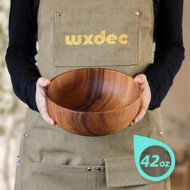 Handcraft Acacia Serving Bowl for Fruits or Salads, Acacia Wooden Bowl for Snacks, Home Decor, Zen Decor, Wooden Mixing Bowl for Kitchen (Medium)