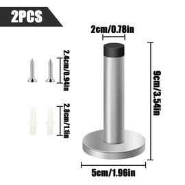 NILLOS Wall Mounted Door Holder, 2 PCS Stainless Steel Door Stops Protect Walls and Doors in The Kitchen, Bedroom, and Office (1.96x3.54inch)