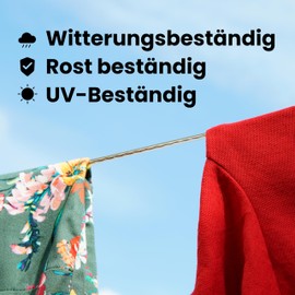 homeXpert Washing Line Extra Strong 30 m with Full Steel Insert 2.7 mm Transparent Coated, Washing Line with Steel Core, Replacement Line for Rotary Dryer, Garden, Outdoor, Camping, Travel and Balcony