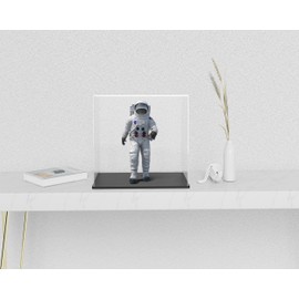 HOPEME 5 Inch Clear Acrylic Display Case, Rectangle Acrylic Box for Display Collectible, Plexiglass Case with Matt Black Stand for ToysFully Assembled Acrylic Display Case