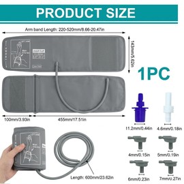 Replacement Extra Large Cuff Compatible with Omron BP Monitors, Adjustable 22-52cm Universal Arm Cuff with 6 Universal Connectors Adult Enlarged Cuff, Blood Pressure Monitors Large Cuff Compatible