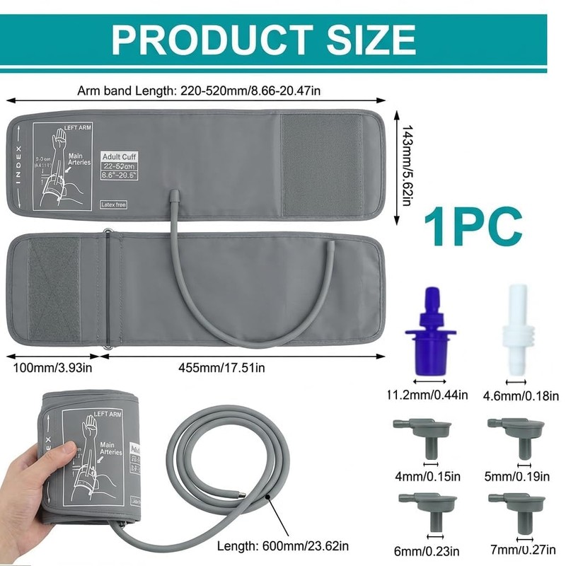 Replacement Extra Large Cuff Compatible with Omron BP Monitors, Adjustable