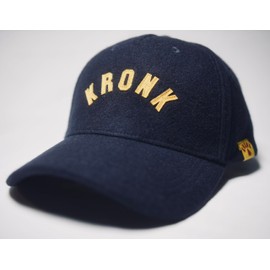 Kronk Collegiate Felt Baseball Cap – Navy with Yellow Felt Embroidery - Adjustable Classic College Sports Hat - Vintage Style Wool Blend Cap for Men & Women - Retro Boxing Gear