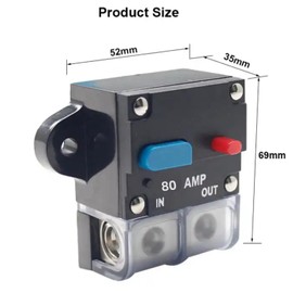 BEISUOS 80A Circuit Breaker Resettable Circuit Breaker 80 amp Self Recovery Circuit Breaker Manual Reset Button for Car Audio and Amps Protection