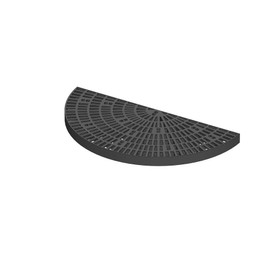 18 Inch x 36 Inch Half Circle Heavy Duty Fountain Basin Grate - For Pond and Water Garden Features and More - Hides Reservoirs - Holds Bubblers, Rocks, Other Decorations - Will Not Rust - Black