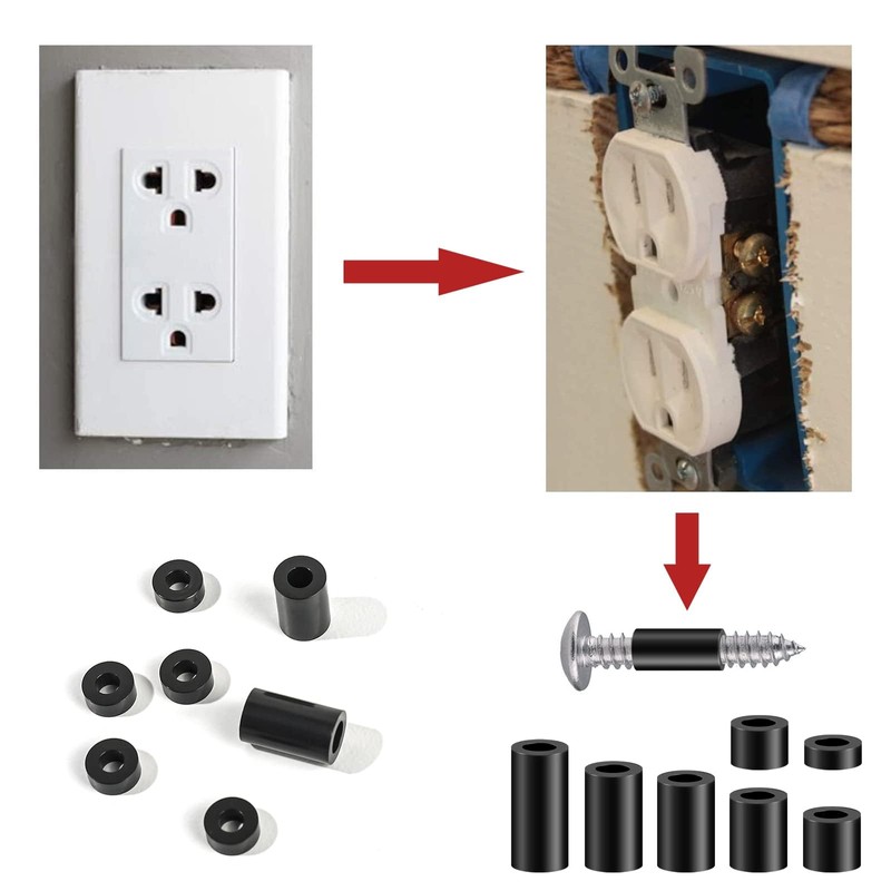 600 Pcs Electrical ABS Spacers Black Nylon Round Spacer for