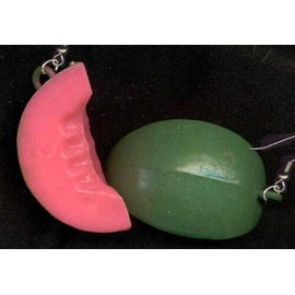 TEAM-ZEBRA Funky Earrings & Novelty Costume Jewelry HUGE Retro Vintage WATERMELON EARRINGS Big Food Funky Novelty Toy Charm Jewelry