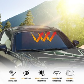 Windshield Sun Shade Compatible with Mazda MX-5 RF Miata 2016-2025 Accessories,Front Window Sunshade Sun Visor Protector, Foldable Windshield Sunshade Sun Shield Blocks UV Rays (Black)