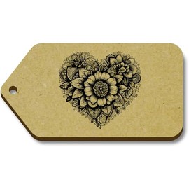 10 x 'Sunflower Heart' 66mm x 34mm Gift Tags (TG00139006)